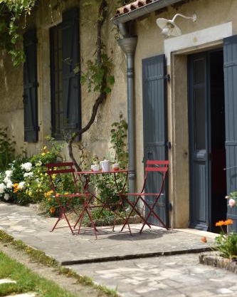 Un jardin et trois maisons