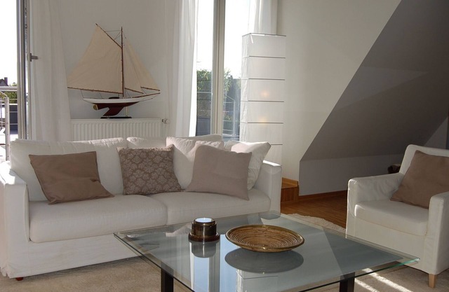 Vacation apartment with Baltic Sea and Schlei view, whirlpool, fireplace, gallery