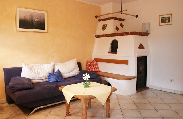 Vacation apartment with tiled stove, balcony and terrace, 60 m²