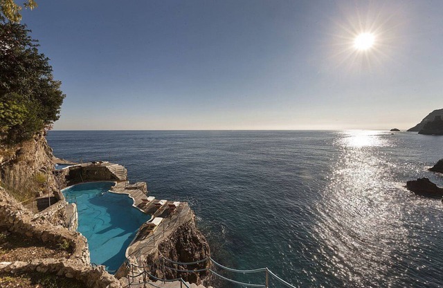 Villa Abbondanza: A splendid and luminous three-story villa set into the cliff, sheer above the sea and with direct access to the sea, with Free WI-FI.