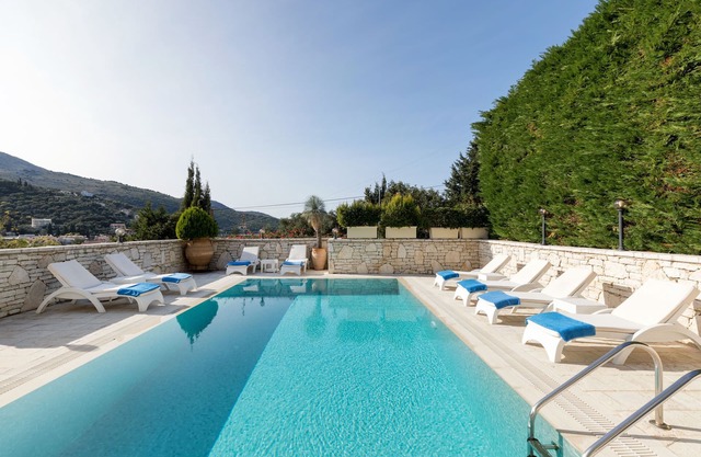 Villa Christos with large private pool, prime location in Kassiopi, 4 bedrooms