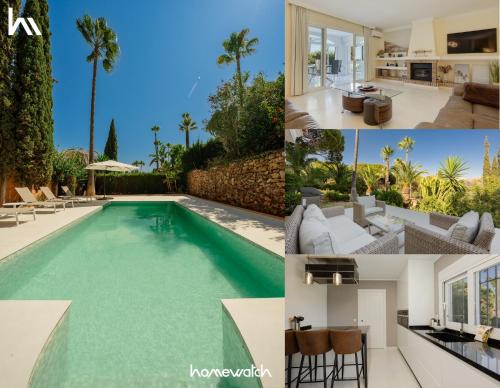 Villa in Elviria, a retreat among palm trees, with private pool and barbecue, Marbella