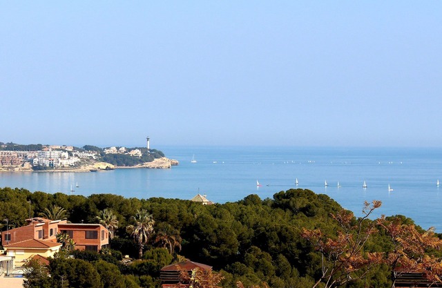 Villa TAMARIT sea views in exclusive area in the middle of mediterranean beaches.