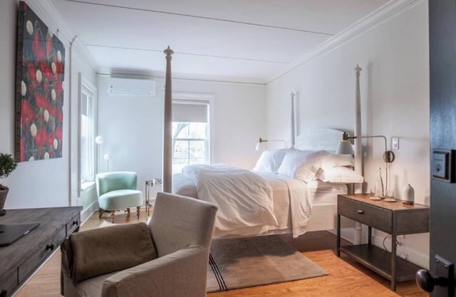 Vine + Sand-Southold, NY'S Newest B&B-Room 4-Queen Bed and Adjacent Bathroom With Rain Shower