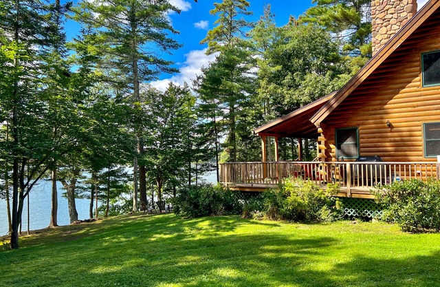 Waterfront log cabin nestled in the woods providing unparalleled privacy