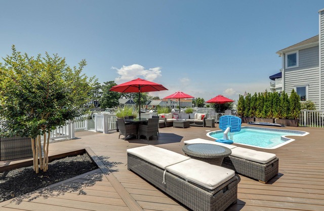 Waterfront Ocean City Escape w/ Large Deck, Pool!
