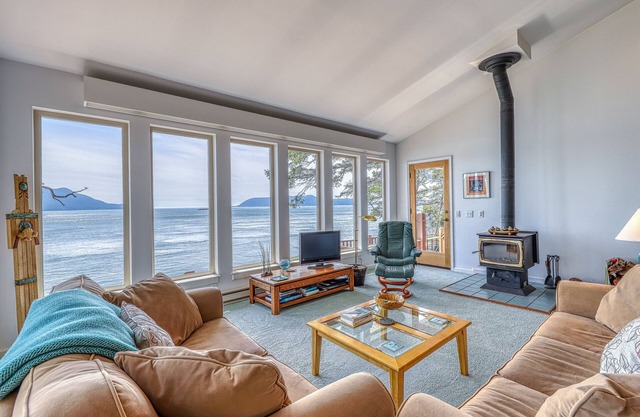 Waterfront with a private deck