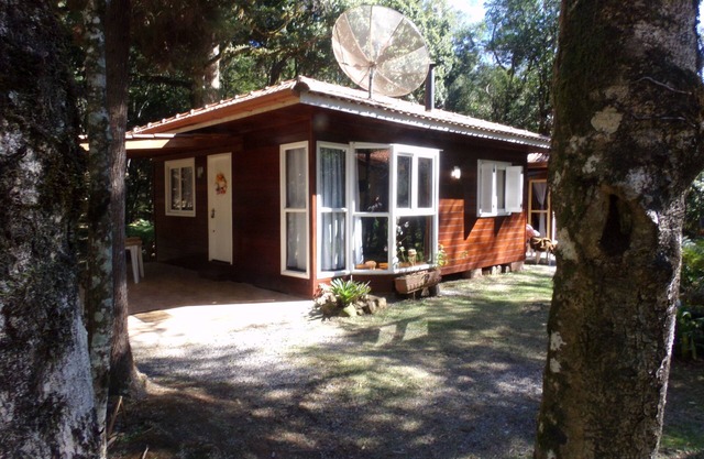 White snow chalet in the mountain lawn nook