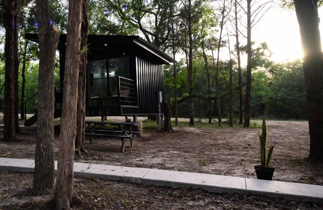 Wooded Retreat w/Pond View near LBJ Grasslands - 4 Cabins/Sleeps 8