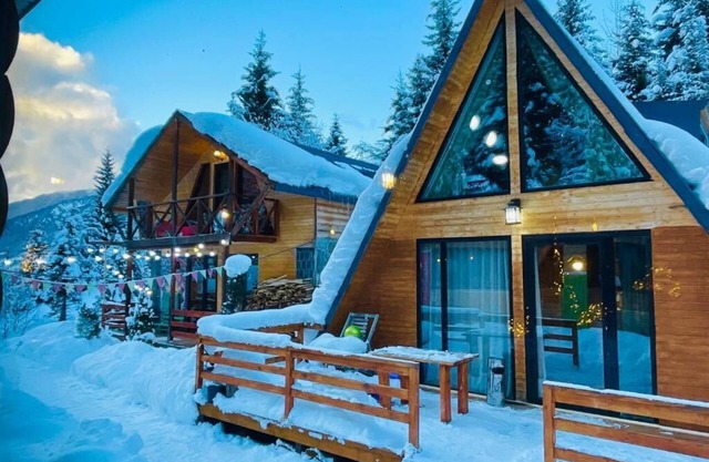 Wooden Huts in Mestia