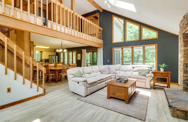 Woodsy Big Bass Lake Hideaway with Fire Pit and Deck!