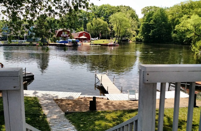 You'll love sipping a drink on the deck while enjoying views of Paw Paw Lake.