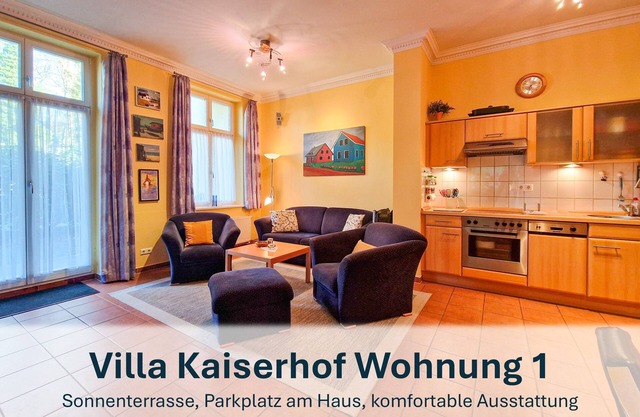 Zinnowitz, Kaiserhof WG 1 with fireplace - Zinnowitz, Villa Kaiserhof, WG1