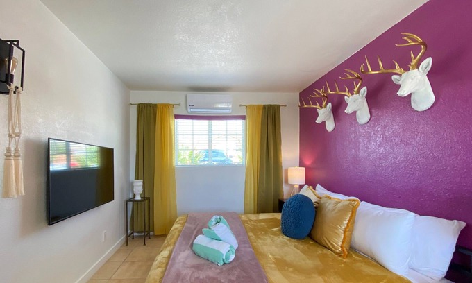 Desert Hot Springs Resort | 02 The Prince Rm @ The O Spa | Mineral Spring Pools, Cannabis + Pet Friendly.