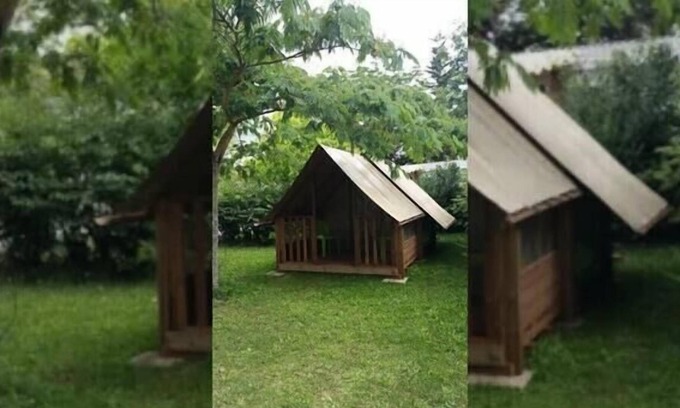 Hauterives Cabin | 1-bedroom Cyclo wood cabin (without bathroom) for 2 people