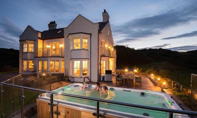 Cemaes Bay House | 10 bed luxury country house with private beach, 168 acre coastal estate & hottub