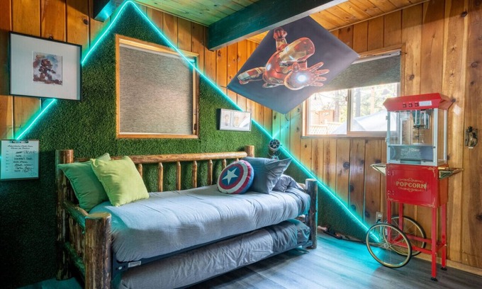 Big Bear City Cabin | 10 mins to Ski with Spa AC Firepit Hammock Dogs