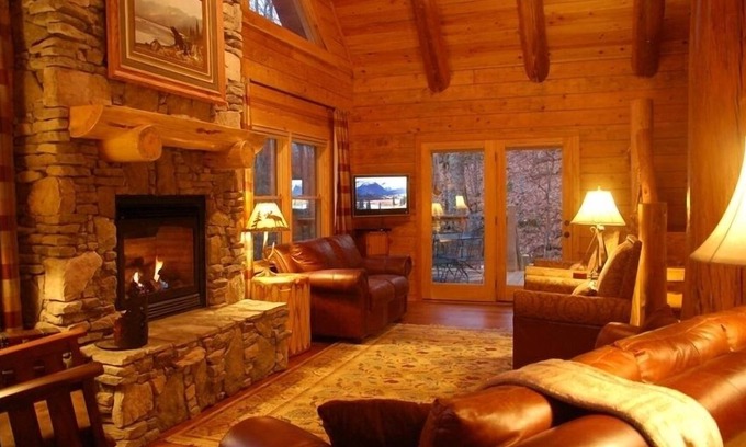 Cataloochee Ranch Cabin | 100 off weeknights. Deluxe Log Home near Cataloochee. Mt. view. Hot Tub. Game rm