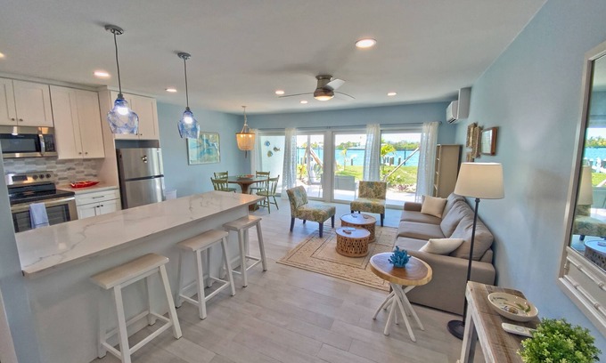 Treasure Cay Condo | 100% Renovated Ground floor condo w/Boat Slip - 3 min walk to beach!