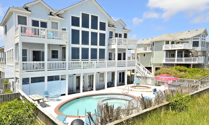 Ocean Hill House | 1211 - Stork II, Oceanfront Vacation Fun w/Pool, Kiddie Pool, Hot Tub, Pool Table.