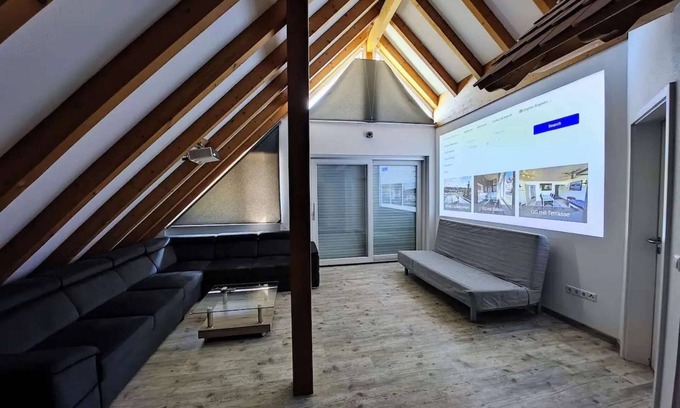 Busenbach Apartment | 130" SAT-TV Laser Projector Sound balcony 2parking