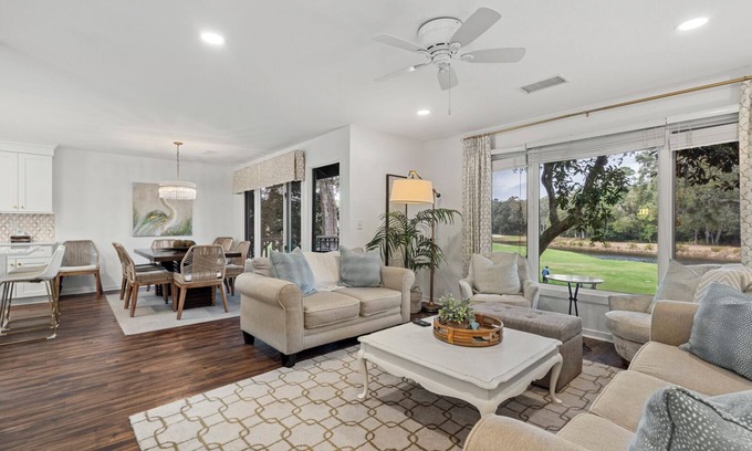 West Beach Village Condo | 1314 Fairway Oaks: 3BR, Golf & Lagoon Views, Beach Gear/Bike Credit