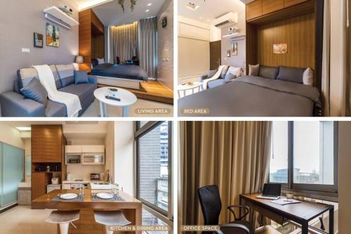 Xinyi Apartment | 1B1b Cinema, Kitchen, Bathtub, Desk, 1.5min to MRT 1房1衛 家庭戲院、廚房、浴缸、書桌,1.5分到市府捷運