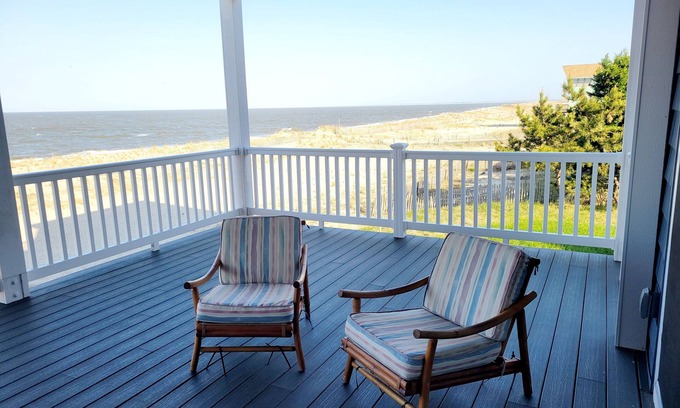 Broadkill Beach Cottage | 1BR condo, 1st floor.nFREE kayaks and bikes. Huge deck with ocean views.