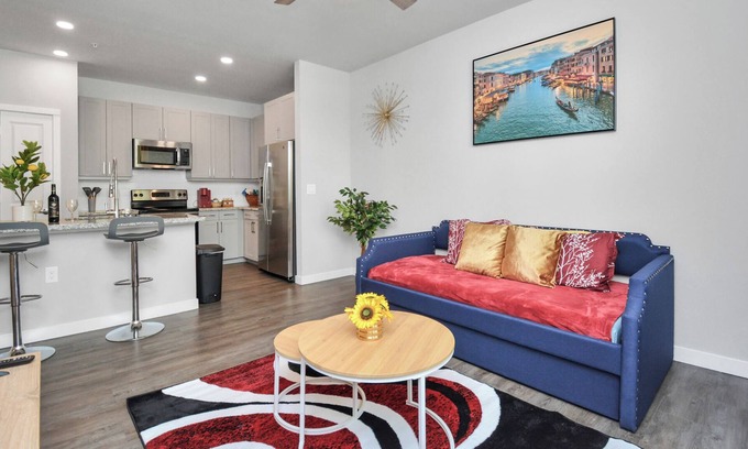 Spring Branch East Apartment | 1BR Wi-Fi KgBD 4KTV NRG DT MED Pool Galleria