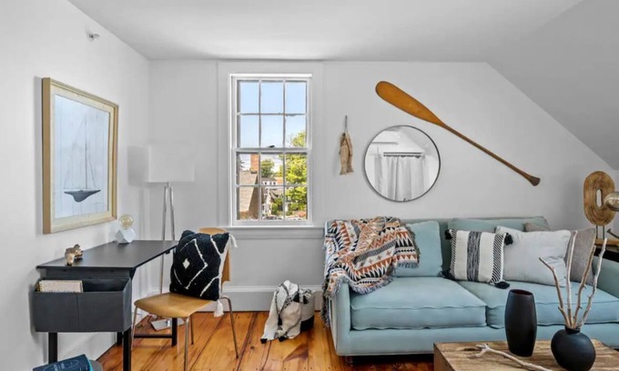 Rockport Apartment | 1BR with Private Deck + Ocean Views· Private Parking · King Bed