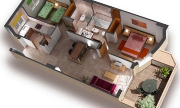 Marina d'Or Apartment | 1st sea line apartment in Marina d'Or with lawn and beach [Family]