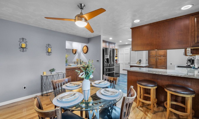 Southeast Bend Condo | 2 Bedrooms, Private Hot Tub, Media Room, Dog friendly with Yard Space.