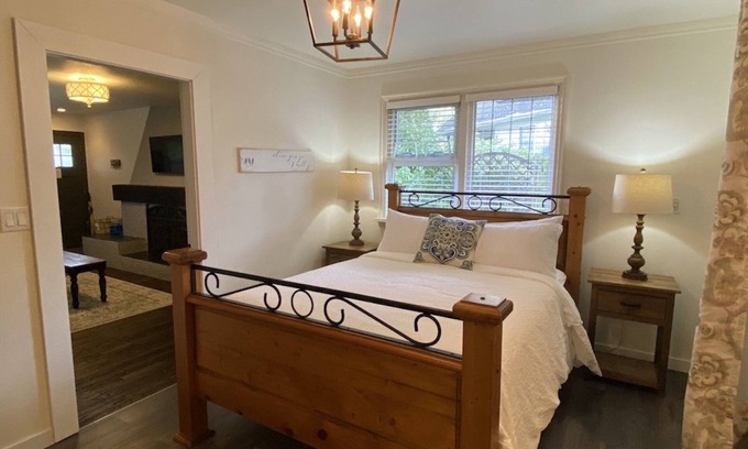 Harrison Hot Springs Hotel | 2 person jacuzzi suite with fireplace and kitchenette