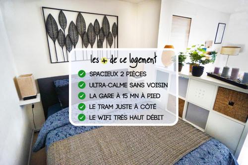 Cote Est Soquence Apartment | 2 pièces "Les Nuits Douces" - Calme et Lumineux - Gare à 10 min - Tram à 3 min