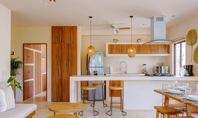 Costa Apartment | 2 Private Outdoor Lounge Patios | 2 Cenotes Onsite