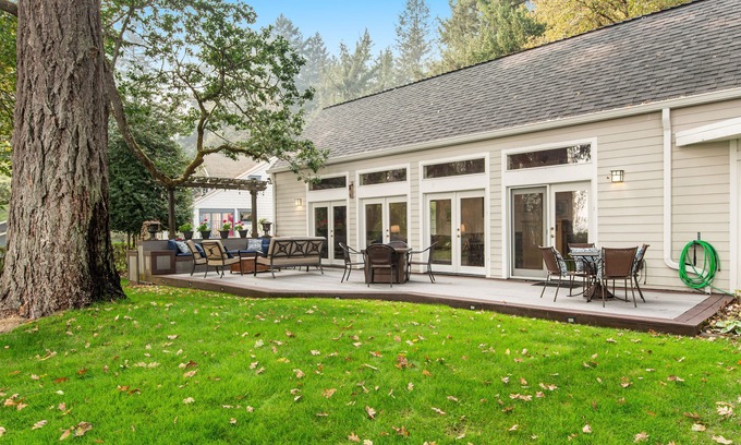 Tillicum House | 2-story lakefront home with incredible Mt Rainer views, large yard, grill, patio