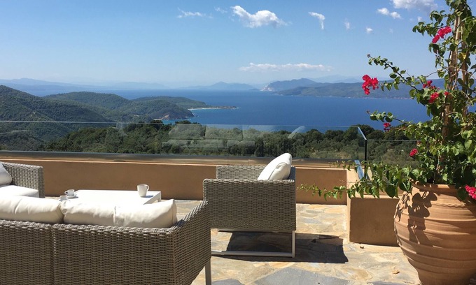Skiathos Villa | 2 villas together for an exceptional view with private pool