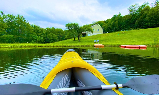 Oliverea Cabin | 20 Acre Catskills Chic Mountain Cabin + Hot Tub, Swimming Pond, Game Room