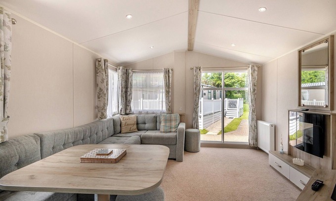 Westmarsh House | 2018-2020: 12ft-wide caravan ideal for small families with one double and one twin.