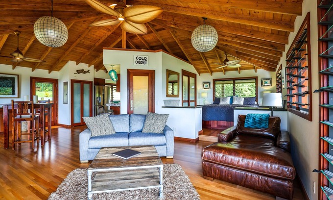 Kilauea House | 23 Acre Estate, Ocean and Sunset Views, Hot Tub, Private Beach Access, Jungle!
