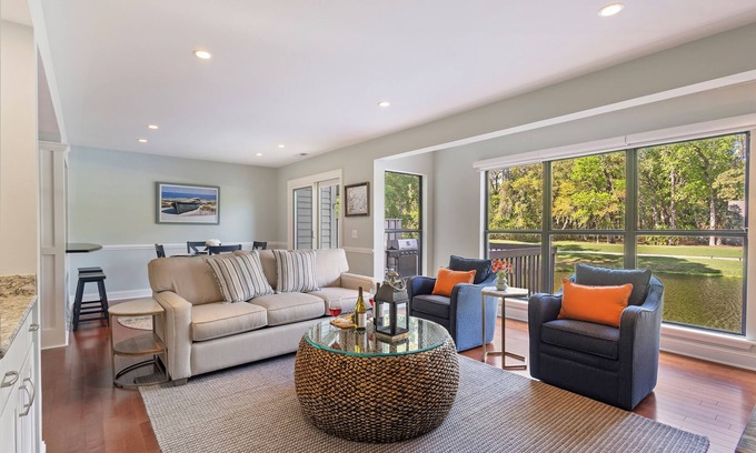 Sea Pines Condo | 2428 Inland Harbour @ Sea Pines | Golf & Lagoon View | Pet-friendly | Close to Harbour Town