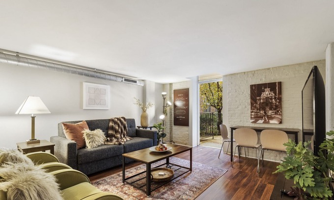 Newbold Condo | 2BR/2BA Modern Apartment w Garden, Wifi, Gym, 24/7 FD, Central Location