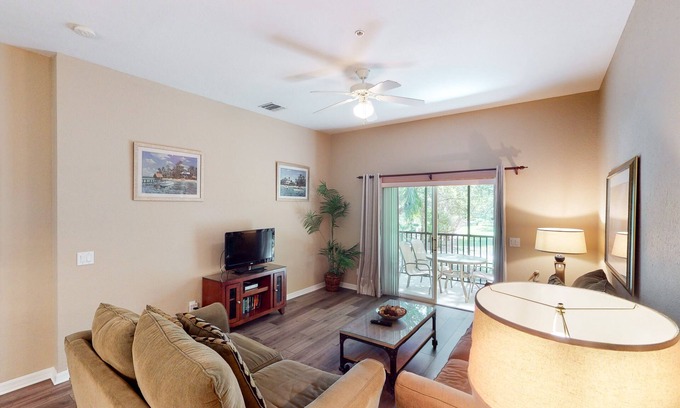Bahama Bay Condo | 2nd floor condo w/pools, restaurant, balcony, tennis court, basketball court