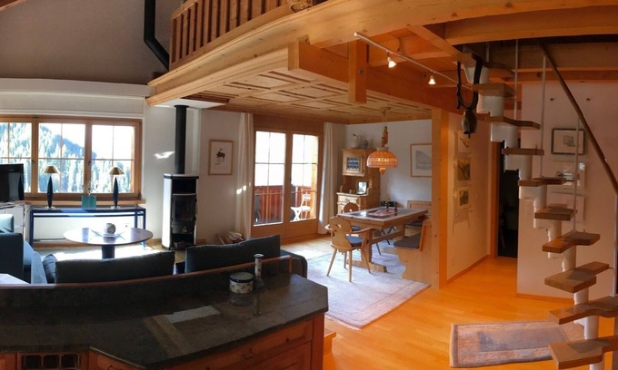 Monstein Apartment | 3.5 room maisonette apartment with fantastic mountain views