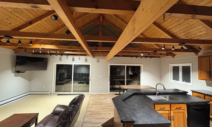 Northville Ski Chalet | 3 bedroom mountain &river view Sacandaga River, 4 min. to Great Sacandaga Lake