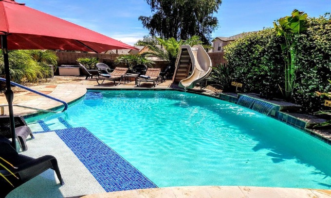 Maricopa House | 3 Br + Den 2000 Sq Ft Bungalow ***Heated Pool With A Slide***
