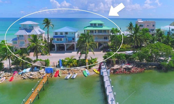 Stuart House | 3 Florida side-by-side Beach Houses; Sleeps 50+. Pools, Hot Tubs, Docks ON Beach