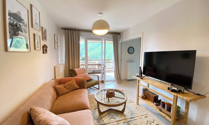 Peone Apartment | 3-room apartment, south facing mountain, Valberg