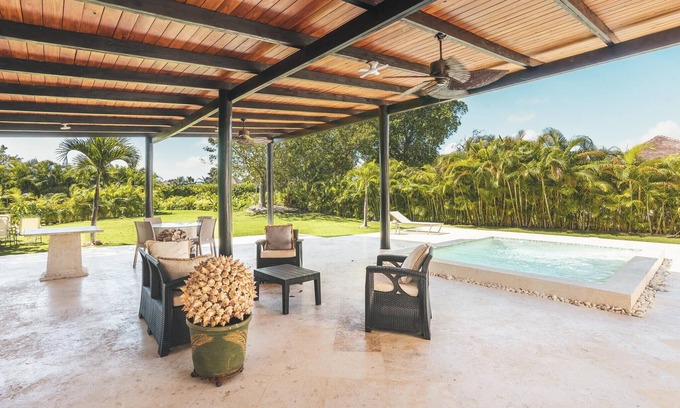 Punta Cana Ski Chalet | 3BR villa with patio/pool/bbq/in Green village