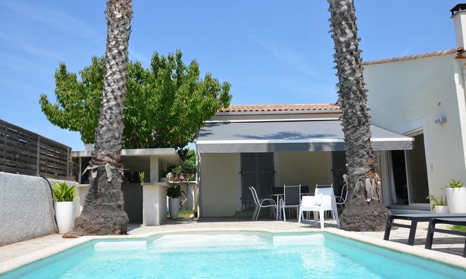 Perols Villa | 3mn FROM THE BEACH, CONTEMPORARY, QUIET, COMFORT, AIR CONDITIONING, salt swimming pool